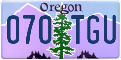 OR license plate 070TGU