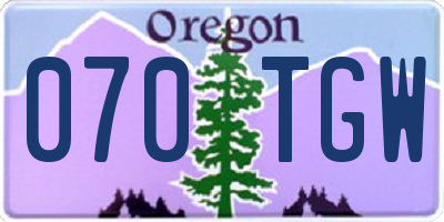 OR license plate 070TGW