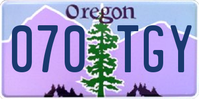 OR license plate 070TGY
