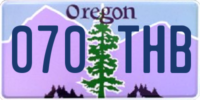 OR license plate 070THB
