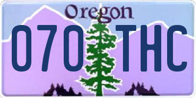 OR license plate 070THC
