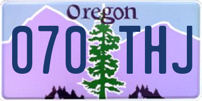 OR license plate 070THJ