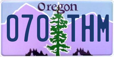 OR license plate 070THM