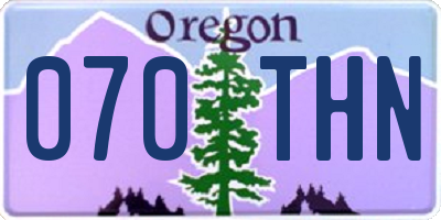 OR license plate 070THN