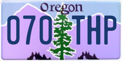 OR license plate 070THP