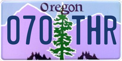 OR license plate 070THR