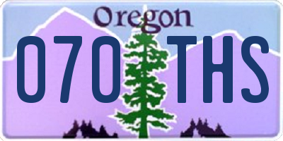 OR license plate 070THS