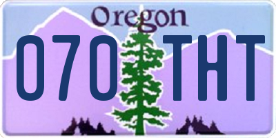 OR license plate 070THT