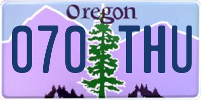 OR license plate 070THU