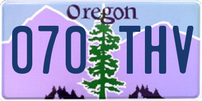 OR license plate 070THV