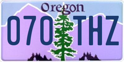 OR license plate 070THZ