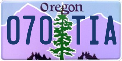 OR license plate 070TIA