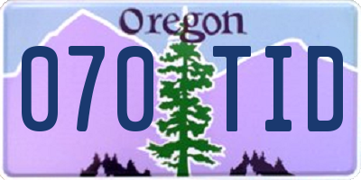 OR license plate 070TID