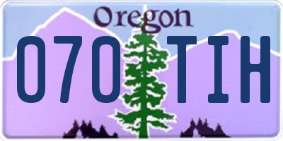 OR license plate 070TIH