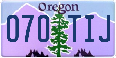 OR license plate 070TIJ