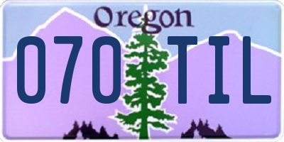 OR license plate 070TIL