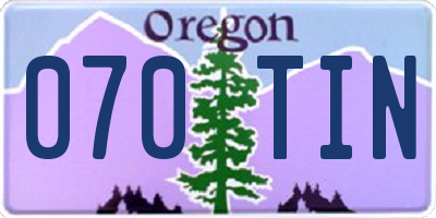 OR license plate 070TIN