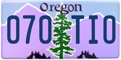 OR license plate 070TIO