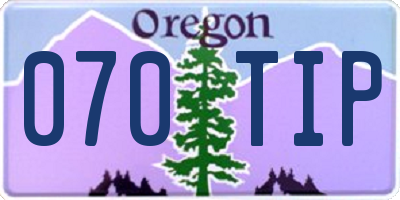 OR license plate 070TIP