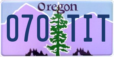OR license plate 070TIT