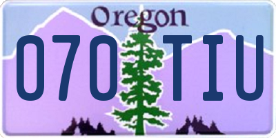 OR license plate 070TIU