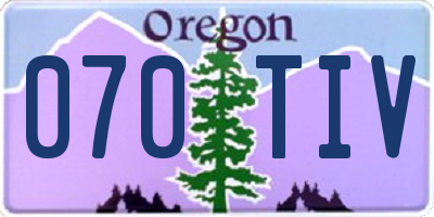 OR license plate 070TIV