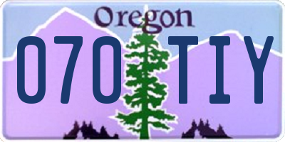 OR license plate 070TIY