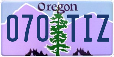 OR license plate 070TIZ