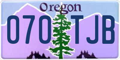 OR license plate 070TJB