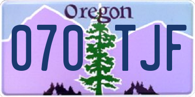 OR license plate 070TJF