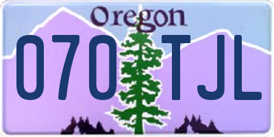 OR license plate 070TJL