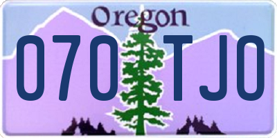 OR license plate 070TJO