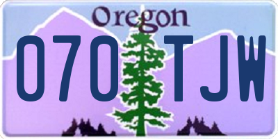 OR license plate 070TJW