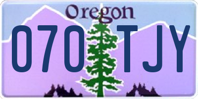 OR license plate 070TJY