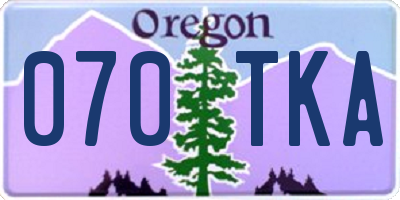 OR license plate 070TKA