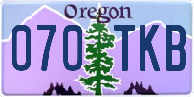 OR license plate 070TKB
