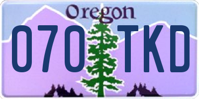 OR license plate 070TKD