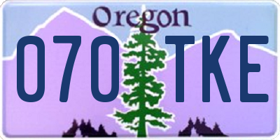 OR license plate 070TKE