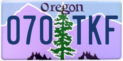 OR license plate 070TKF