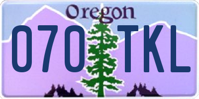 OR license plate 070TKL