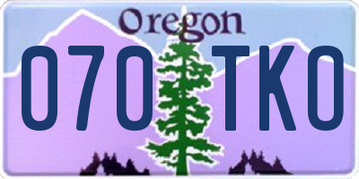 OR license plate 070TKO