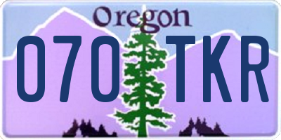 OR license plate 070TKR