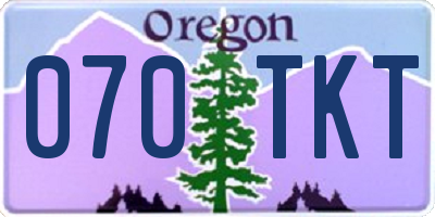 OR license plate 070TKT