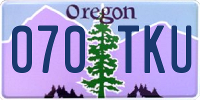 OR license plate 070TKU
