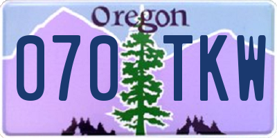 OR license plate 070TKW