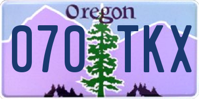 OR license plate 070TKX