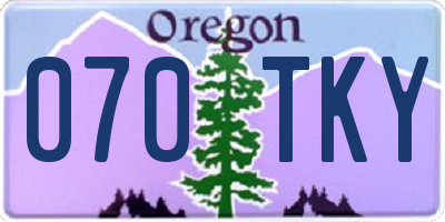 OR license plate 070TKY