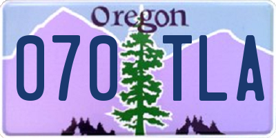 OR license plate 070TLA