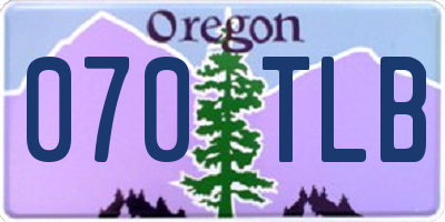OR license plate 070TLB
