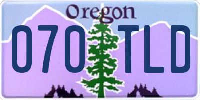 OR license plate 070TLD